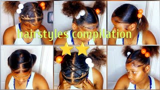 🫀✨easy hairstyles for short relaxed hairhairstyles ideasrelaxed hair🤞💡hairstyles compilation ⭐⭐🎶 [upl. by Danzig]