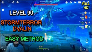 Genshin Impact Stormterror lair Lvl 90 Guide Easy Stormterror Boss AR 50 [upl. by Nosilla]