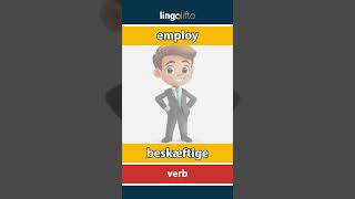 🇬🇧🇩🇰 employ  beskæftige  vocabulary builder  learn English  Lad os lære engelsk [upl. by Morlee]