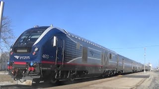 Siemens Chargers Lead Amtrak Trains Effingham IL 12518 [upl. by Lemar533]