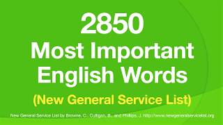 2850 Most Important English Words NGSL  With definitions in easy English [upl. by Idnat]