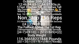 My Fastest Speed Non Stop 256 Reps Walking amp Shoulders Press Two 10 Pounds 63 Inches Tall 116 Lbs [upl. by Buchalter]