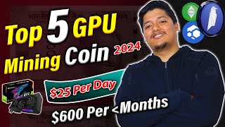 🤑 Top 5 Profitable Coins To Mine In 2024  Earn 25 Per Day For Crypto Mining 😍 [upl. by Noby]