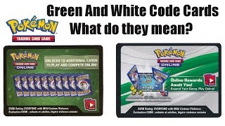 Green and White Pokemon TCGO Code cards  Whats the difference mean [upl. by Hadria44]