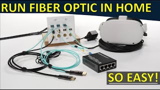 How to RUN Fiber Optic In Home to Every Room  Best Home Wiring for Internet  sound  HDMI  gaming [upl. by Colston]