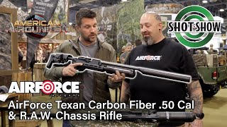 SHOT Show 2020  AirForce Texan Carbon Fiber 50 Cal and RAW Chassis Rifle [upl. by Rhetta70]