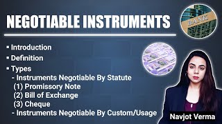 Negotiable Instruments  Types  Promissory Note  Bill of Exchange  Cheque [upl. by Melvyn861]