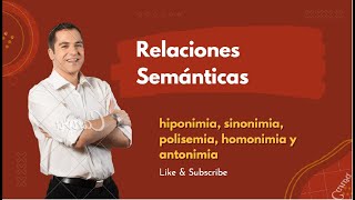 Relaciones semánticas Sinonimia PolisemiaHomonimiaAntonimia HiperonimiaHiponimia Cohiponimia [upl. by Anayia]