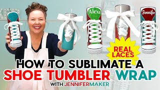 How To Put Real Laces On a Shoe Sublimation Tumbler Sneakers amp Ballet [upl. by Laverne]