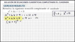 SOLUCIÓN DE ECUACIONES CUADRÁTICAS COMPLETANDO EL CUADRADO [upl. by Ramah]