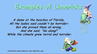 ♣♣♣ Example Limericks  Examples of Limerick Poems ♣♣♣ [upl. by Analad]