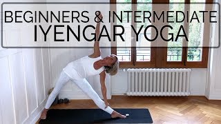 Iyengar Yoga Class  Beginners and Intermediate  46 min  Cat de Rham  Online Yoga Teaching [upl. by Clarkson637]