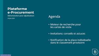 EProcurement  cartes de visite invitations et classement provisoire adjudicateur [upl. by Secundas]