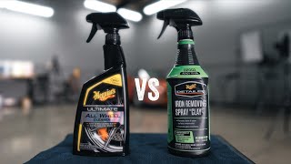 MEGUIARS IRON REMOVING SPRAY CLAY VS MEGUIARS ULTIMATE ALL WHEEL CLEANER IS THERE ANY DIFFERENCE [upl. by Dhruv609]