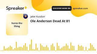 Ole Anderson Dead At 81 made with Spreaker [upl. by Onaicul]