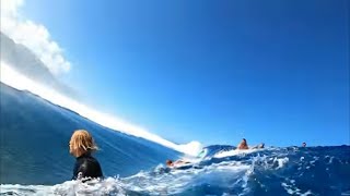 POV RAW CLIPS WILD CROWD PADDLING TEAHUPOO [upl. by Direj]