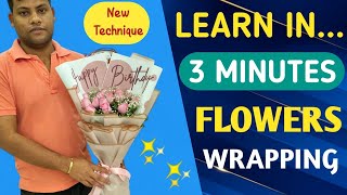 Mastering Flower Bouquet Wrapping  Learn the Skill in Minutes [upl. by Starkey402]