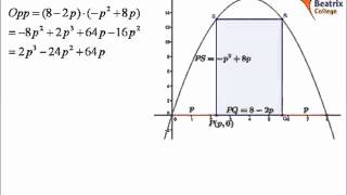 optimaliseren oppervlakte rechthoek binnen parabool [upl. by Lettig]