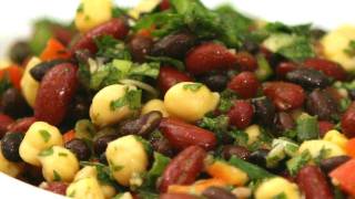 Three Bean Salad HEALTHY THREE BEAN SALAD RECIPE [upl. by Etteinotna]