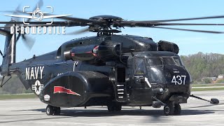 US Navy Sikorsky MH53E Sea Dragon Preflight  Start Up  Takeoff from TriCities Airport 10Apr23 [upl. by Atirys]