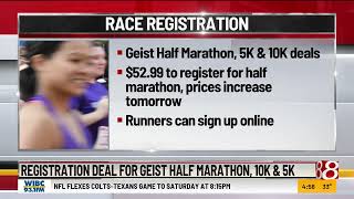 Discounted Geist Half Marathon registration available Monday only [upl. by Mckee]