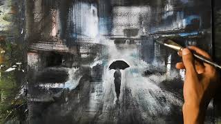 Watercolor painting  Easy watercolour painting for beginners  Cityscape painting [upl. by Shlomo]