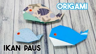 TUTORIAL MUDAH MEMBUAT ORIGAMI IKAN PAUS [upl. by Anyal209]