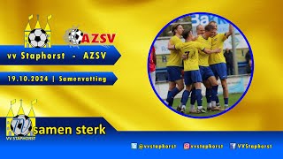 vv Staphorst  AZSV  19102024  Samenvatting [upl. by Aiem]