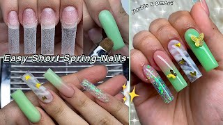 EASY SPRING POLYGEL NAILS🦋 BEGINNER FRIENDLY NAILS HOW TO MARBLE amp OMBRE  Nail Tutorial [upl. by Trellas]