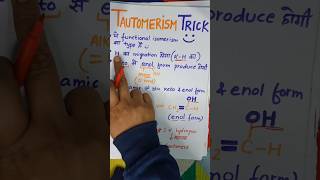 Tautomerism TRICK 📌 tautomerism tautomers isomerism chemistrytricks metamerism ashortaday [upl. by Avilla]