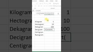 Convert Kilogram into Decigram in Microsoft Excel msexcel decigram excel shorts [upl. by Oirtemed858]