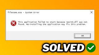 FIXED rpcrt4dll missing or not found error [upl. by Attennhoj]