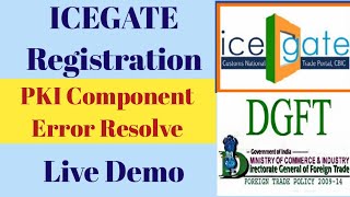 ICEGATE Registration Process For AD CODE  PKI component Error on ICEGATE AD CODE  ICEGATE PORTAL [upl. by Laeynad]