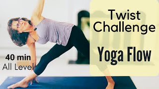 Vinyasa Yoga Flow with Twists Challenges to Focus Your Mind [upl. by Sollars]