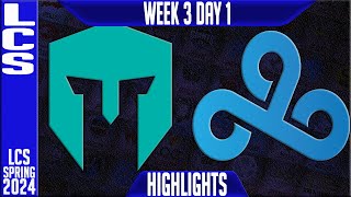 C9 vs IMT Highlights  LCS Spring 2024 Week 3 Day 1  Cloud9 vs Immortals [upl. by Alcus259]