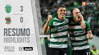 Highlights  Resumo Sporting 30 Paços de Ferreira Liga 2223 14 [upl. by Malinda]