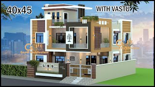 40X45 3D House Design  East Facing House Plan With Vastu  Villa Design  Gopal Architecture [upl. by Fortune230]