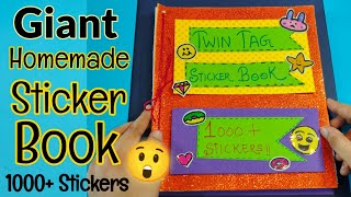 Biggest homemade sticker book ever 😱😳 How to make sticker book  1000 Diy Homemade Sticker book🤫🤐 [upl. by Cargian833]