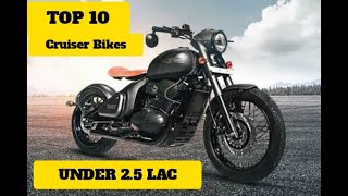 Top 10 Cruiser Bikes under 25 Lac in India 2020 OnRoad Price Top Speed Mileage Specifications [upl. by Ardekal]