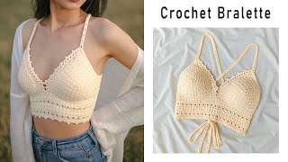 Easy Crochet Bralette Tutorial  Crochet Crop Top  Chenda DIY [upl. by Wilfrid]