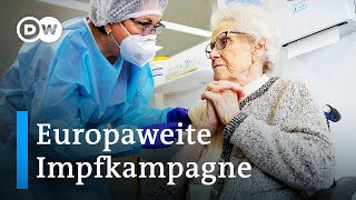 EU beginnt CoronaImpfungen  DW Nachrichten [upl. by Ahsienal]