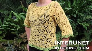 How to crochet a raglan sleeve sweater using pineapple stitch  Part 1 of 3 [upl. by Halimak990]