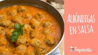 ALBÓNDIGAS CASERAS EN SALSA DE VERDURAS  RECETA FÁCIL  PEQUERECETAS [upl. by Taveda469]