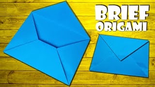 Briefumschlag falten Brief selber machen aus Papier  fold origami envelope tutorial paper DIY 4K [upl. by Bergeman]