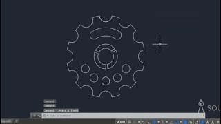 Making a 2D Practice drawing in AutoCAD with Polar array tool [upl. by Enniroc]