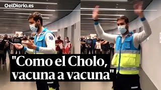 El motivador discurso de un enfermero a los vacunados en el Wanda quotComo el Cholo vacuna a vacunaquot [upl. by Meill]