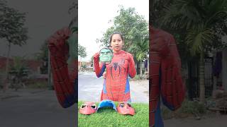 Team Spider Girl vs Deadpool Choose Mask nonoshortvideo [upl. by Eadahs]