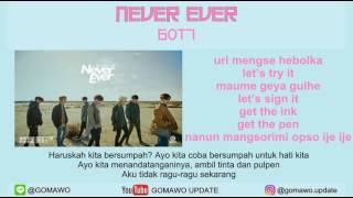 LIRIK GOT7  NEVER EVER by GOMAWO Indo Sub [upl. by Nnahaid355]