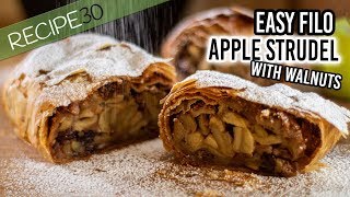 Easy Apple Strudel made with Filo Pastry [upl. by Nemzzaj]