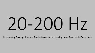 20200 Hz Frequency Sweep Human Audio Spectrum Hearing test Bass test Pure tone [upl. by Nimsay]